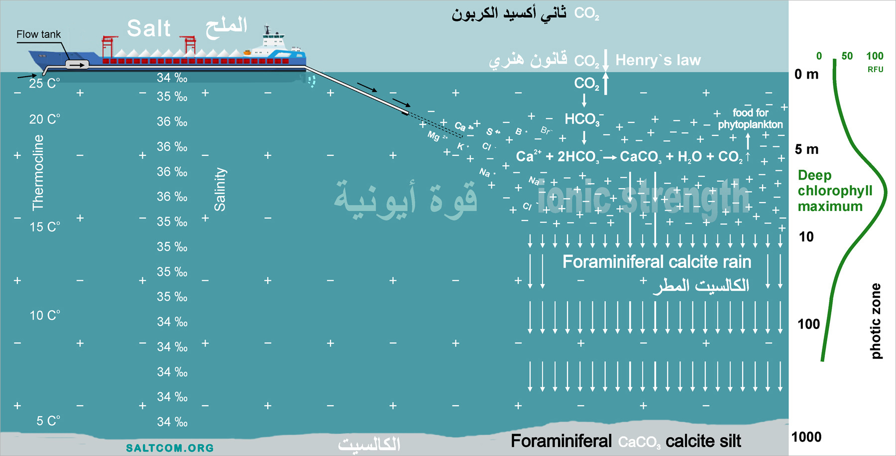  
CO2 ثاني أكسيد الكربون تقنية الغرق.
 ترسيب الكالسيت CaCO3 من مياه البحر.
يمكننا وقف الاحتباس الحراري!
الكازاخستانية العلماء تشير إلى إضافة الملح إلى المحيط
Kazakhstan`s sciencers proposed to salt the Ocean.
 SALTCOM.ORG
